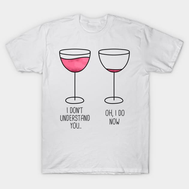 wine drinker funny illustration gift drunk T-Shirt by Wirp